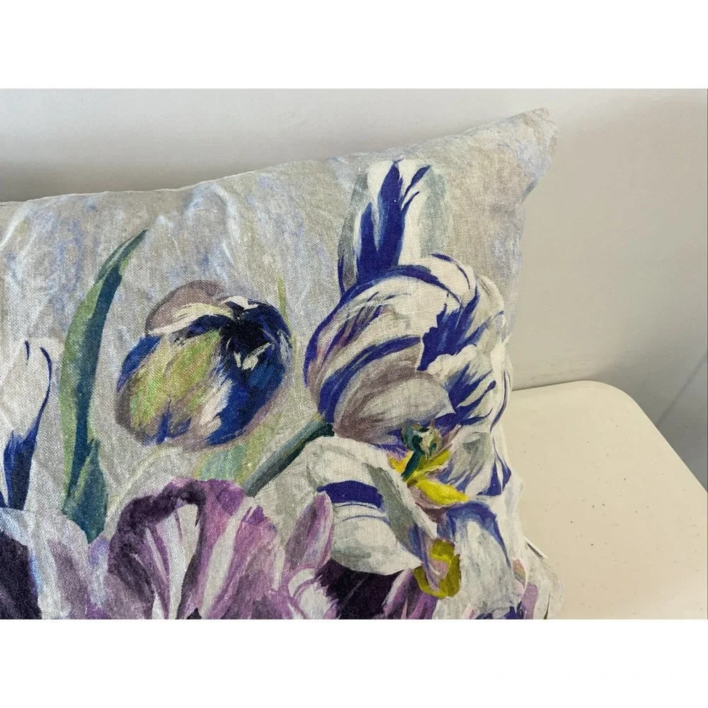 Designers Guild Linen Tulipa Stellata violet Cushion Cover floral down insert‎